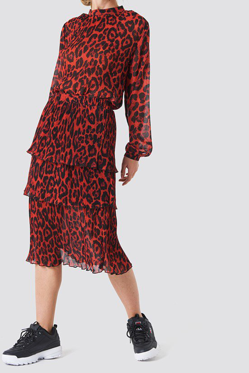 Rut & Circel - Layer Pleat Skirt Red