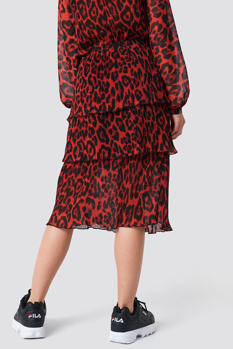 Rut & Circel - Layer Pleat Skirt Red - 4