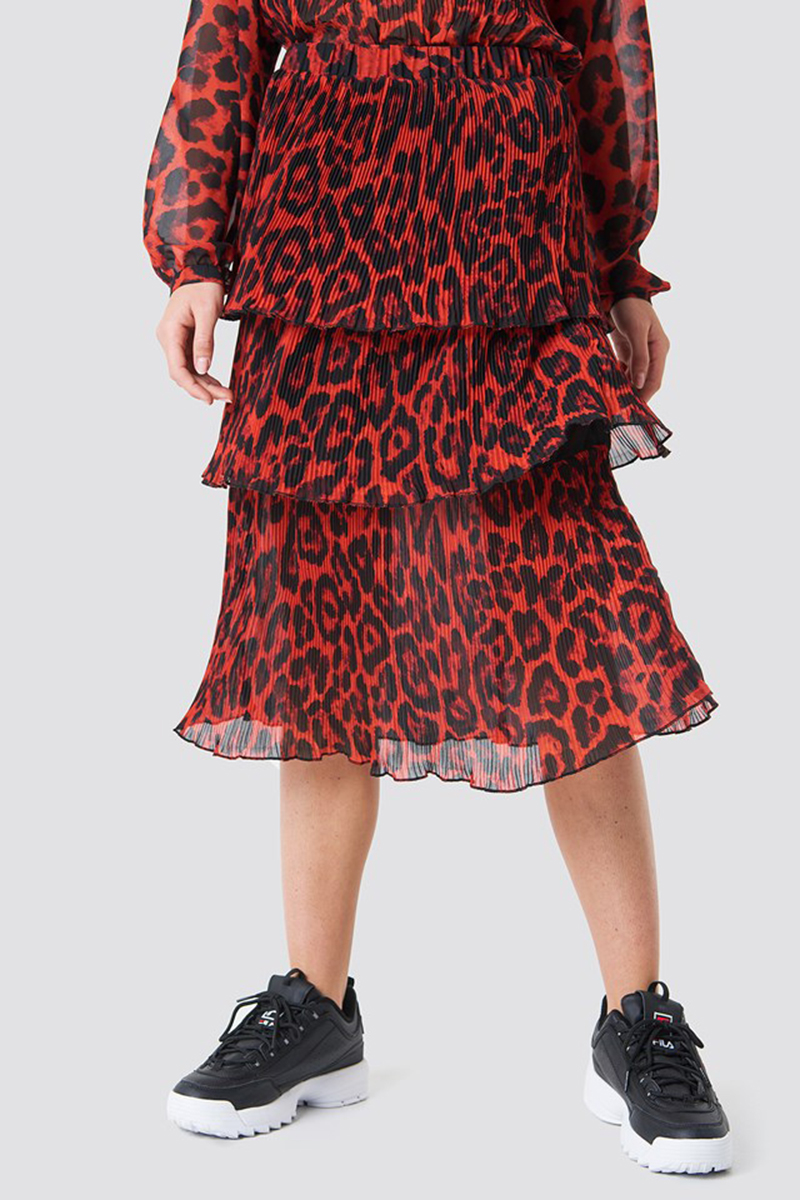 Rut & Circel - Layer Pleat Skirt Red - 2