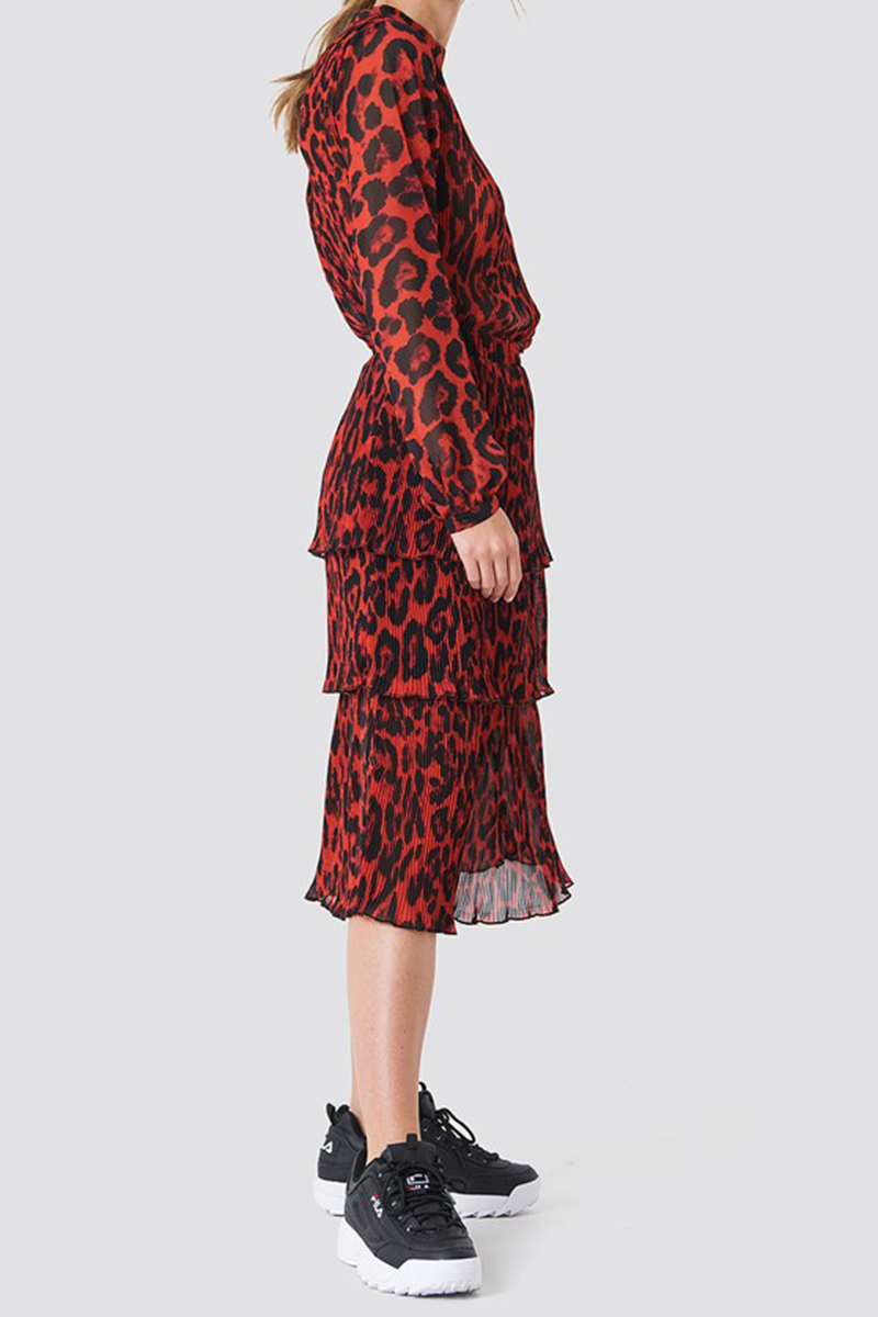 Rut & Circel - Layer Pleat Skirt Red - 3