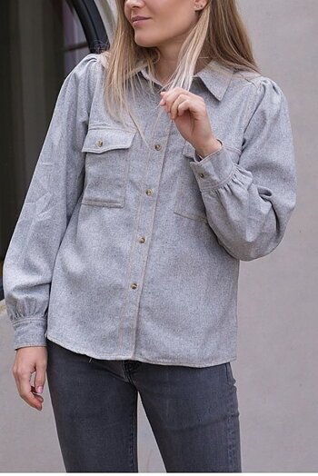 Neo Noir - Halli Shirt Grey Melange