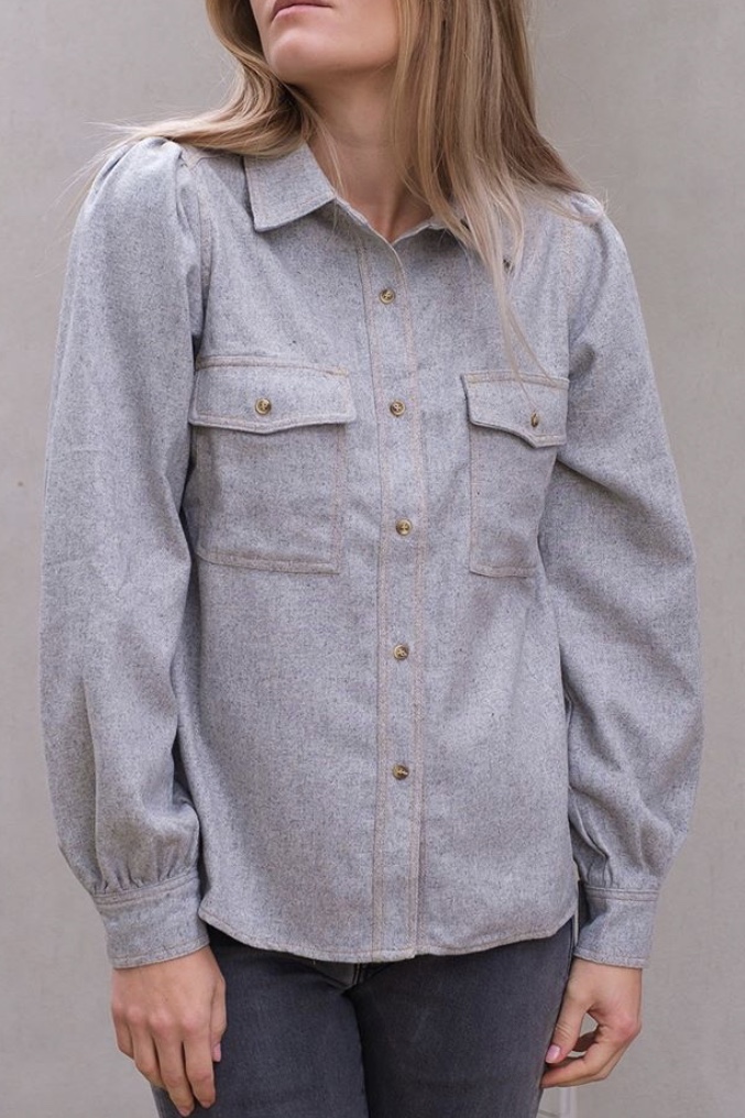 Neo Noir - Halli Shirt Grey Melange - 3