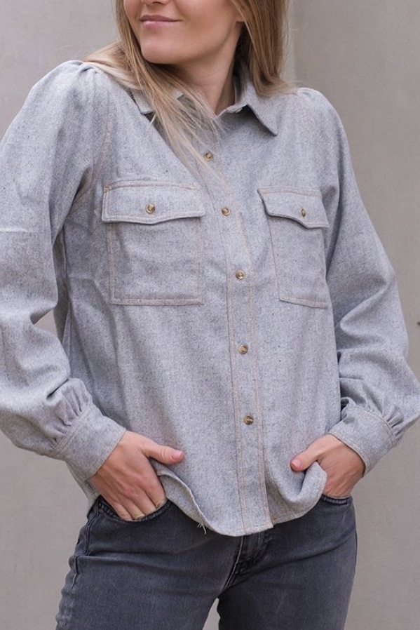 Neo Noir - Halli Shirt Grey Melange - 2