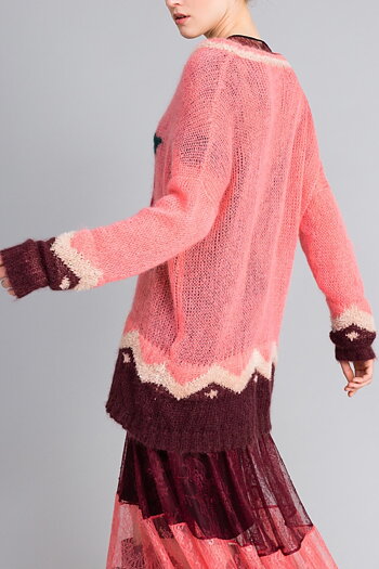 Twin Set - Maxi Maglia Knit Pink