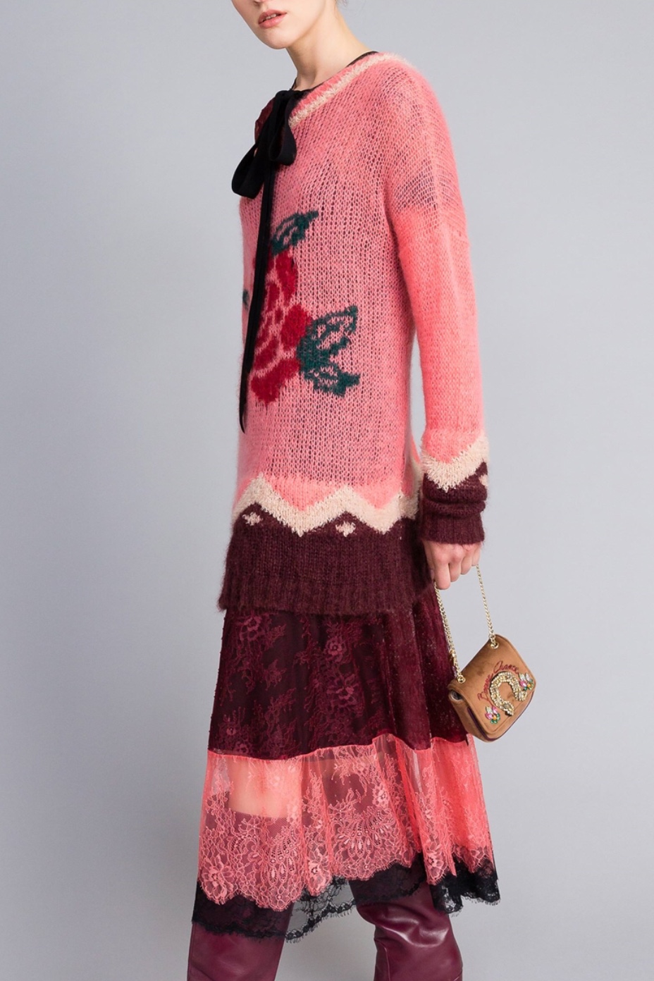 Twin Set - Maxi Maglia Knit Pink - 4