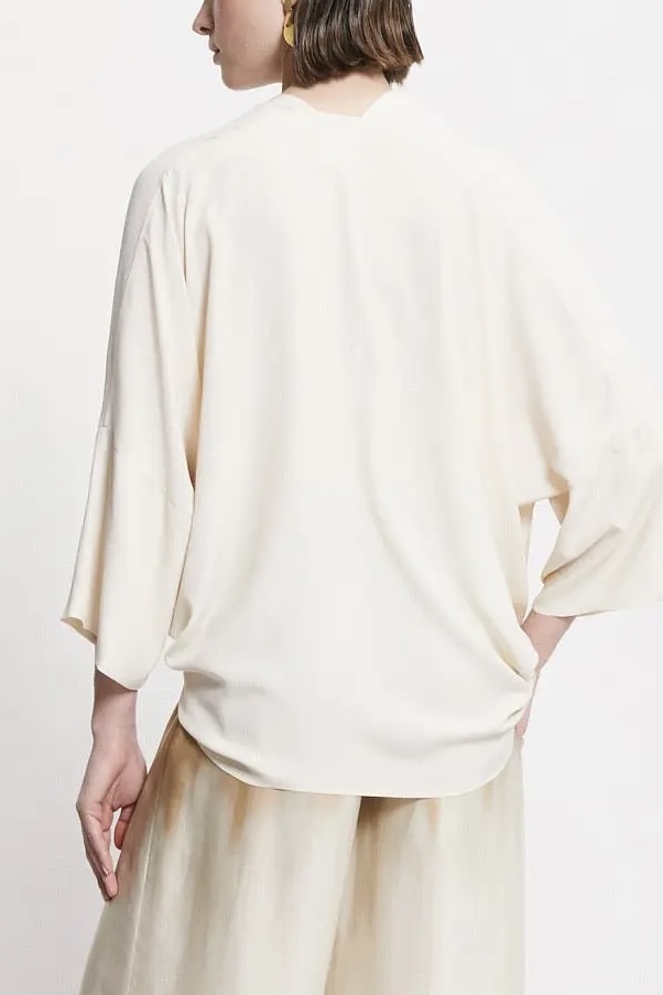 OttodÁme - Silk Blend Kimono Jacket Latte - 4