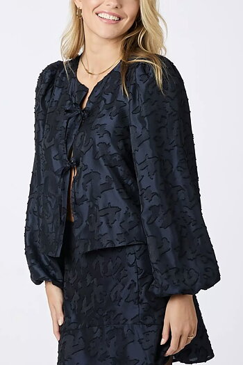 Neo Noir  - Daliska Artwork Blouse Navy