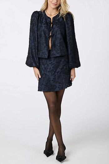 Neo Noir  - Daliska Artwork Blouse Navy