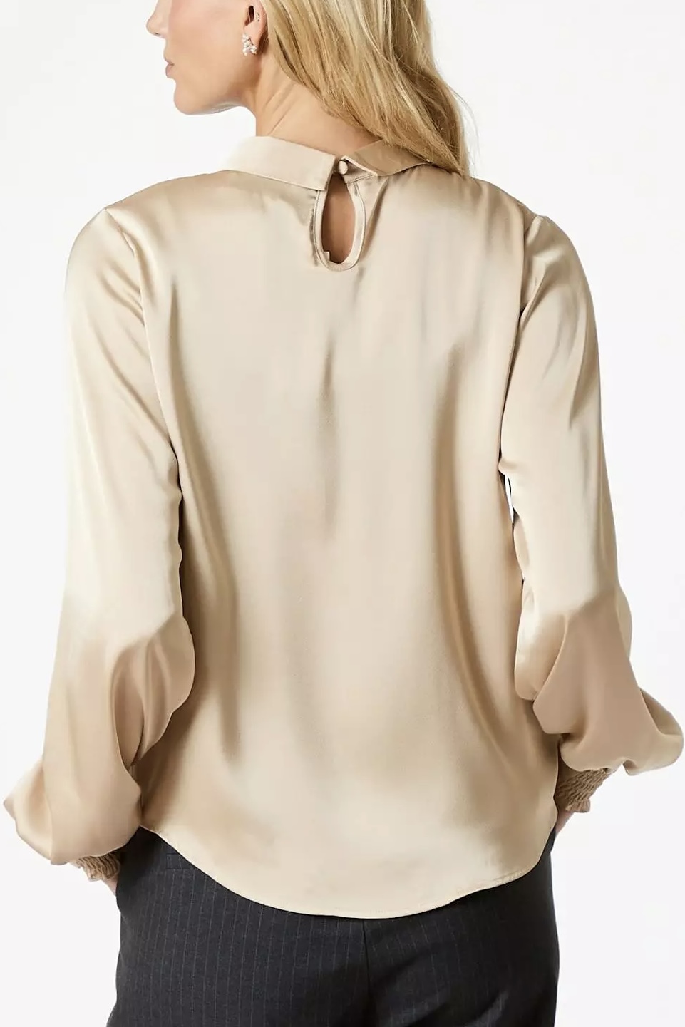 Neo Noir  - Fairy Drapy Satin Blouse Champange - 3