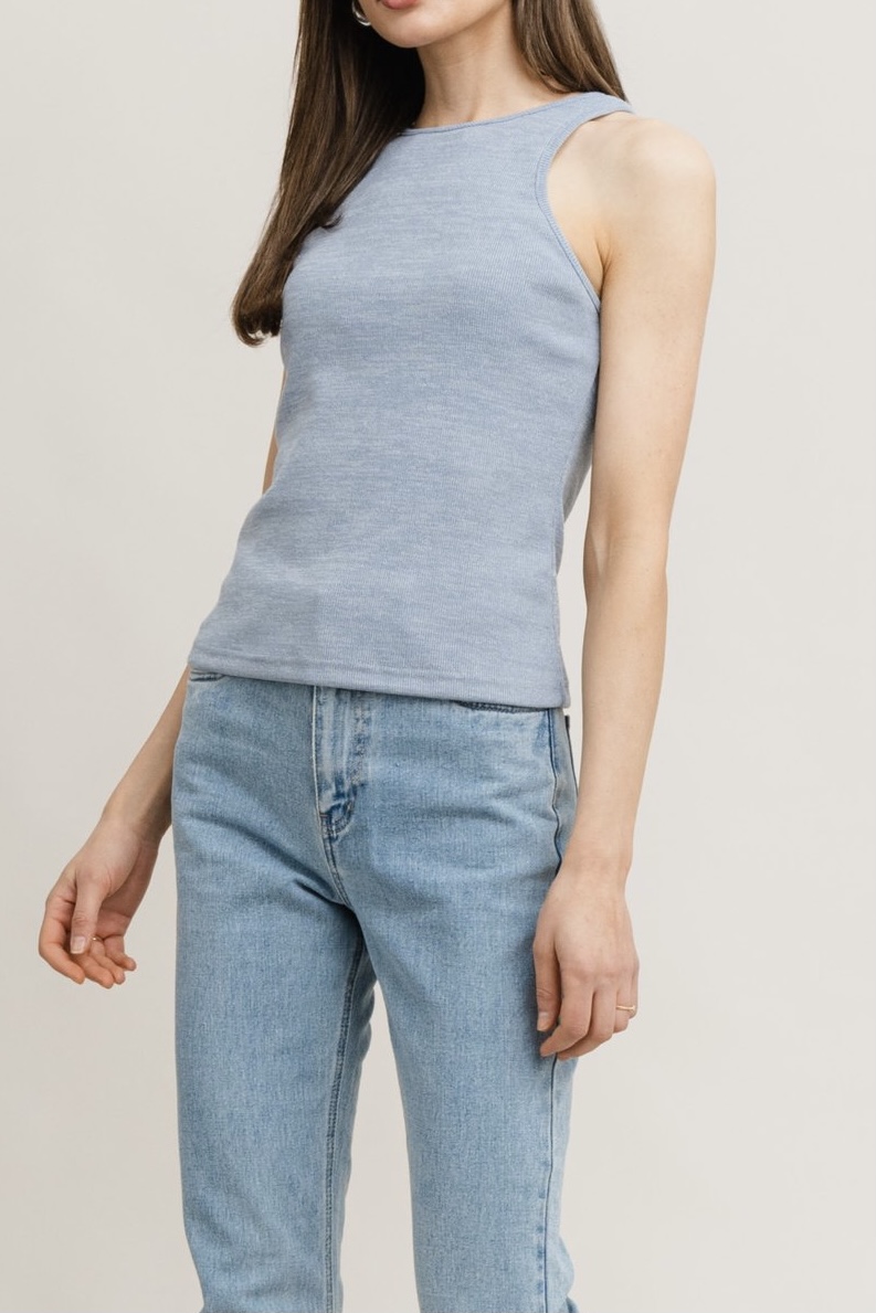 Rut & Circle  - Lea Rib Singlet Light Blue - 3