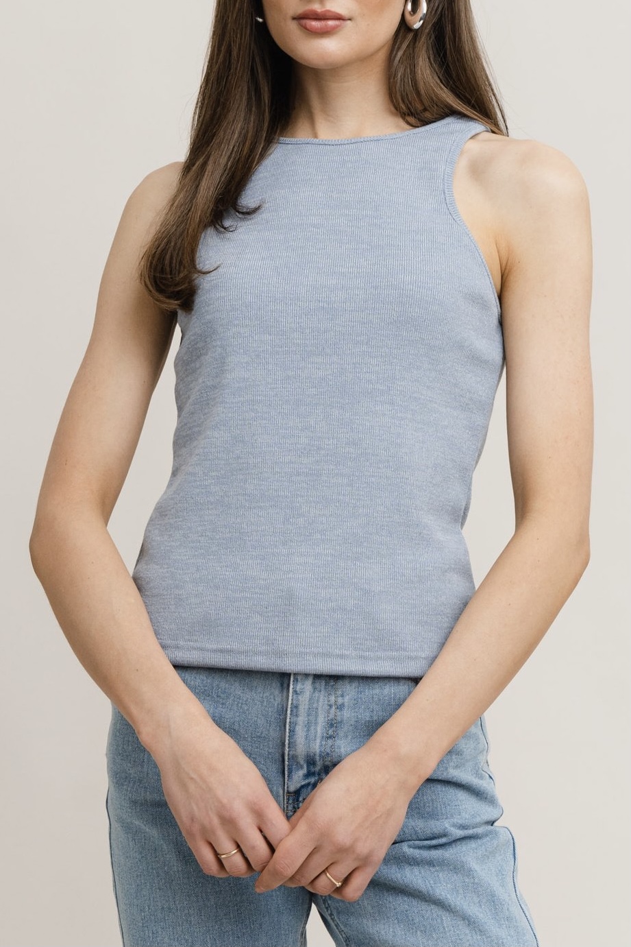 Rut & Circle  - Lea Rib Singlet Light Blue