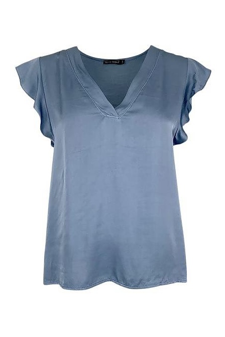 Black Colour - Andrea Satin Top  Apricot - 6