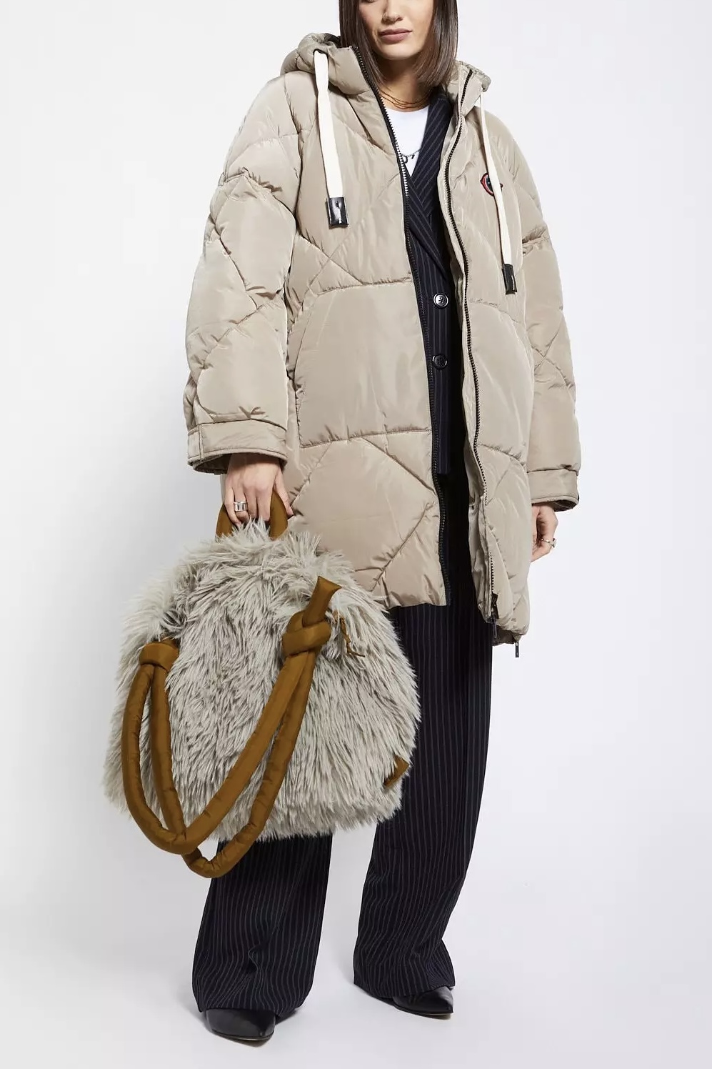 OttodÁme - Quilted Puffer Midi Jacket Stone - 3
