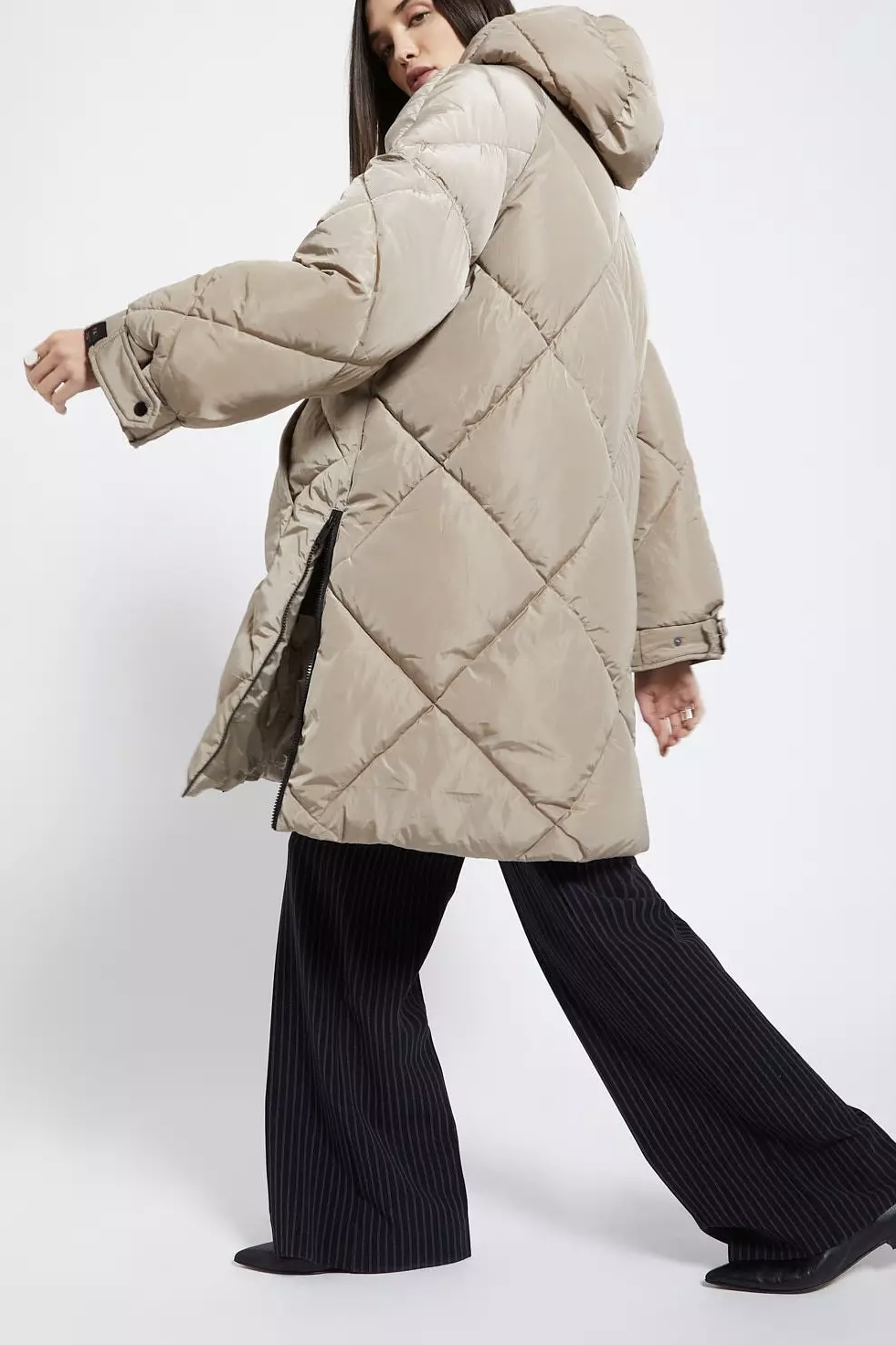 OttodÁme - Quilted Puffer Midi Jacket Stone - 2