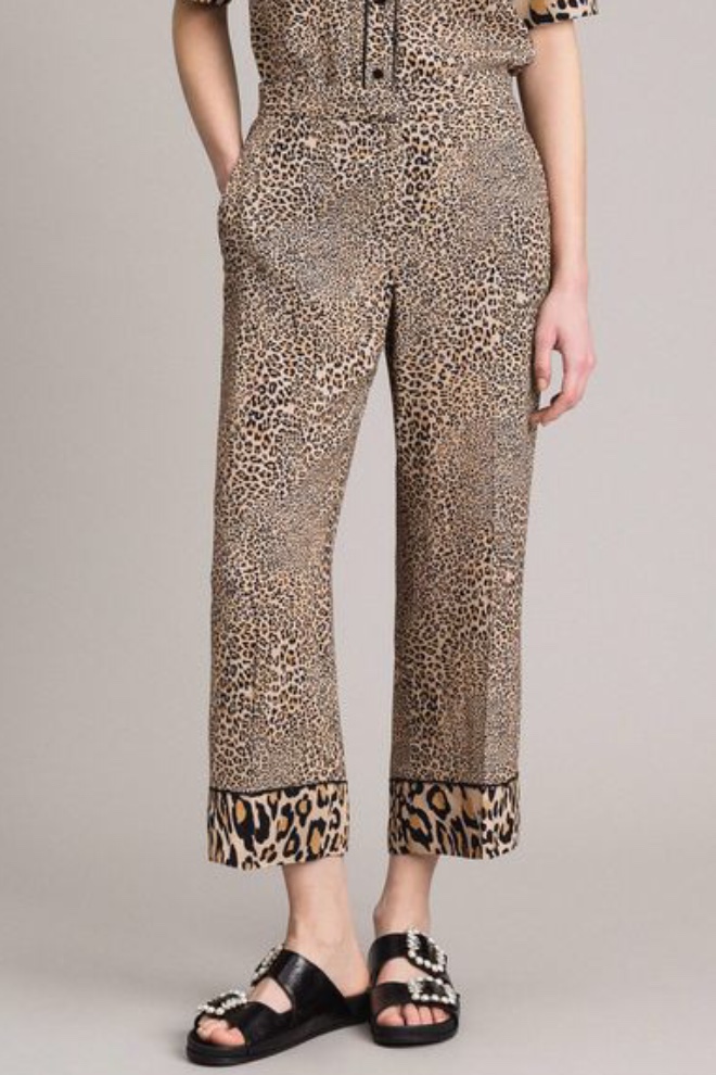 Twin Set - Animal Print Crêpe Trousers