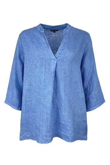 Black Colour - Sirocco Linen Shirt Sea Blue
