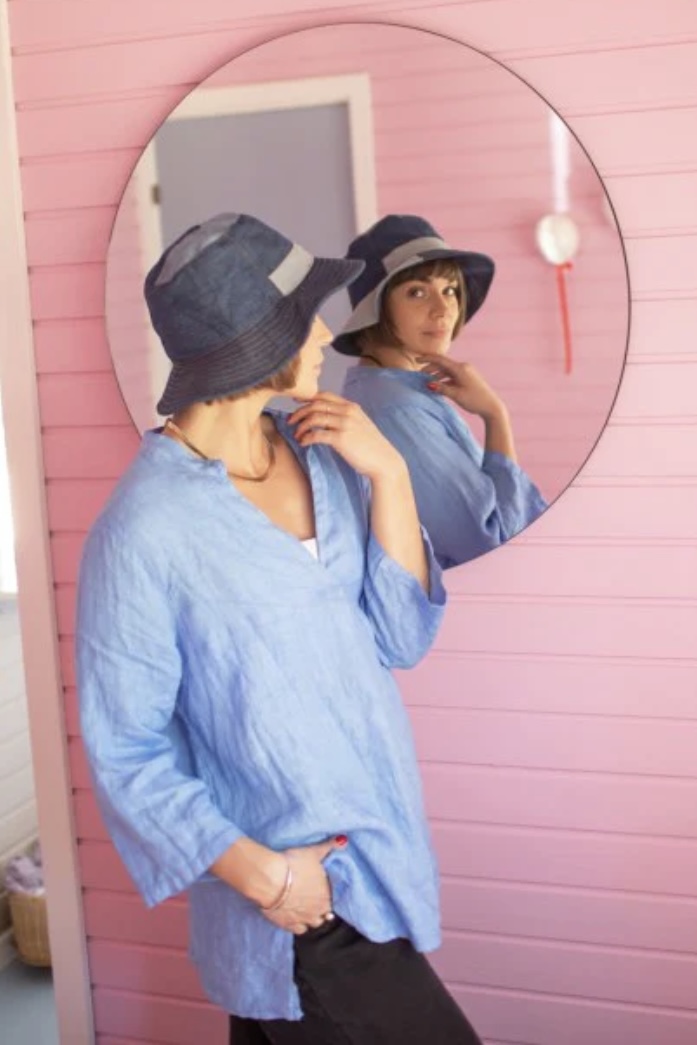 Black Colour - Sirocco Linen Shirt Sea Blue - 3