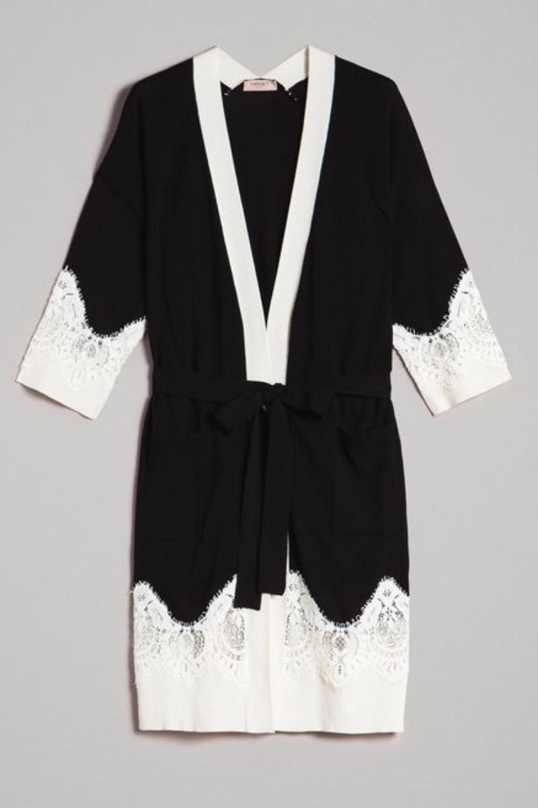 Twin Set - Two-Tone Cardigan With Lace - 6