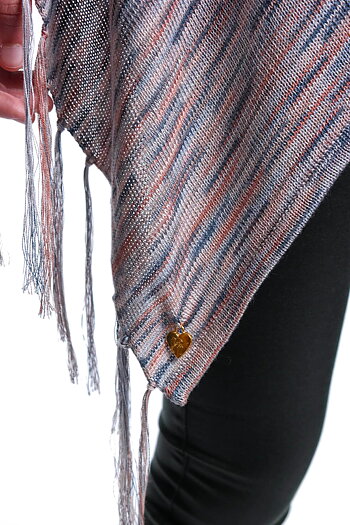 Fine Knit Poncho - Blue