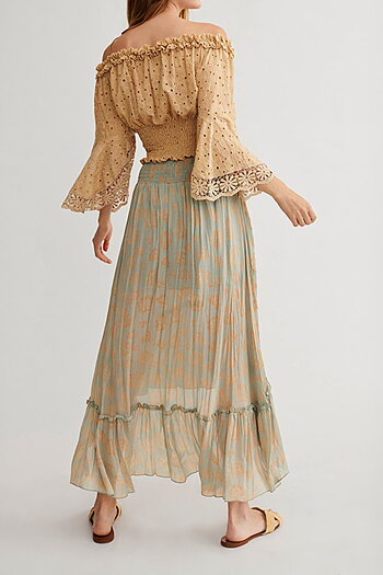NKN Nekane - Baibala Asymmetric Skirt With Floral Embroidery