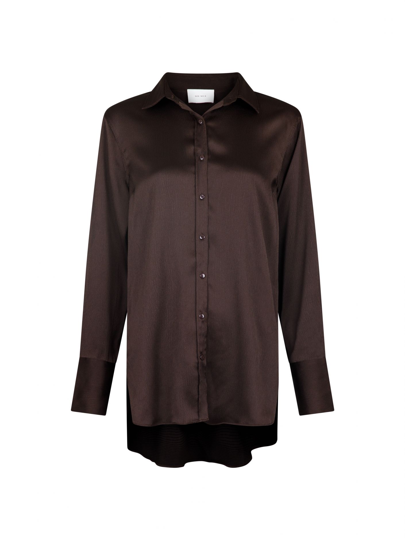 Neo Noir - Margit Crepe Satin Shirt Brown - 3