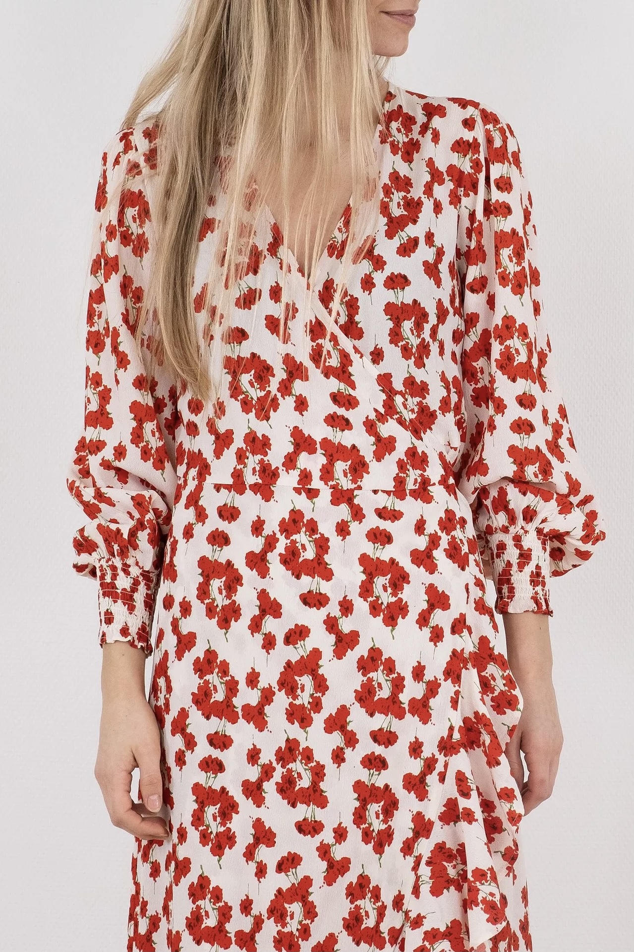 Neo Noir - Eva Fading Poppy Dress Red - 3