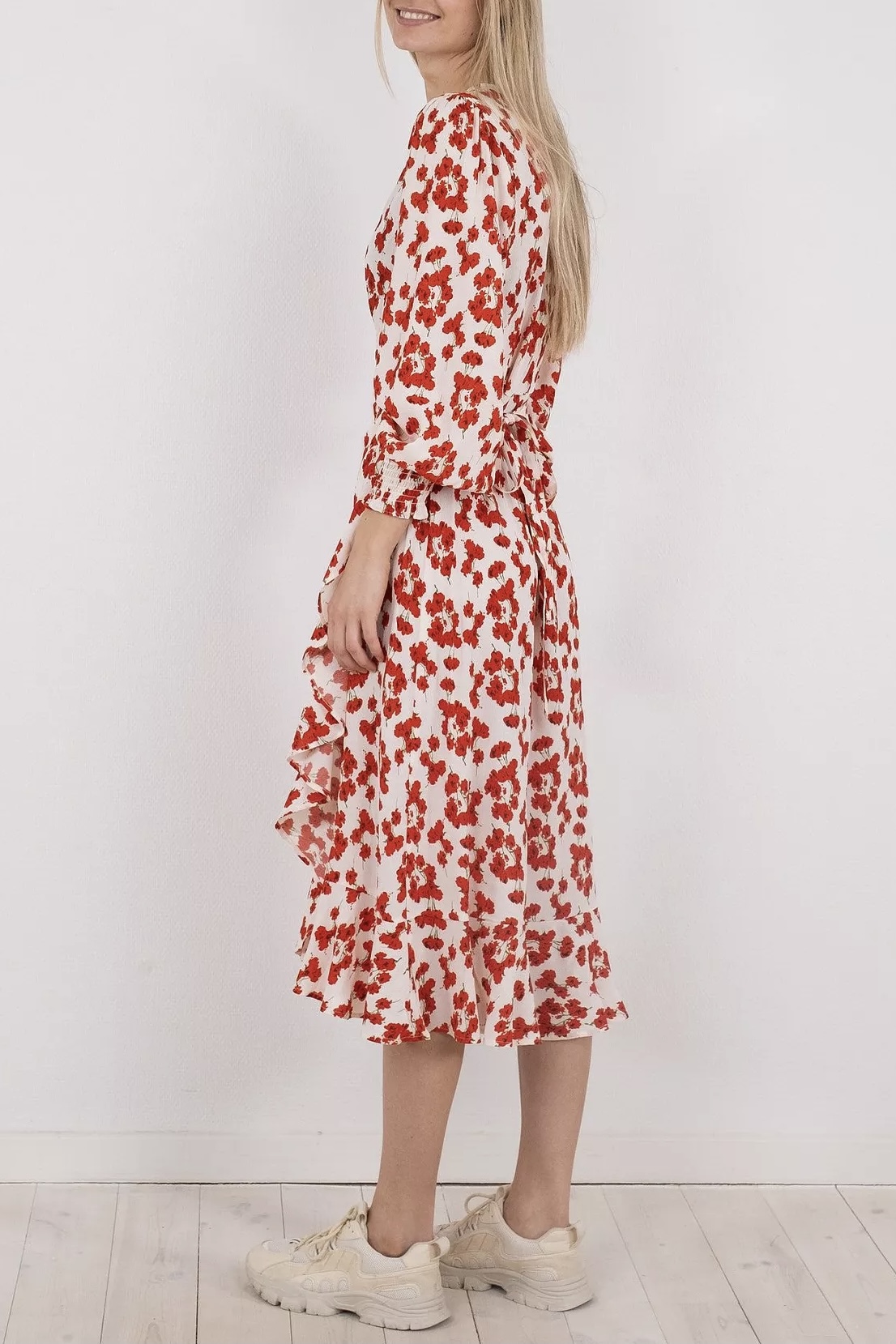 Neo Noir - Eva Fading Poppy Dress Red - 2