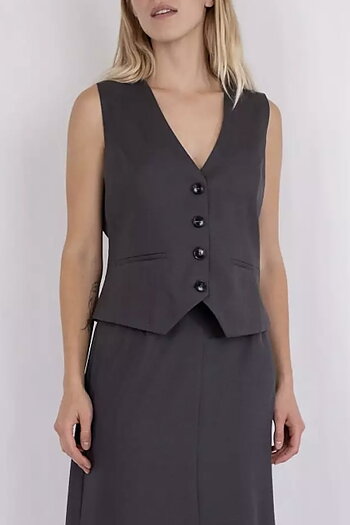 Neo Noir - Vendetta Melange Vest Dark Grey
