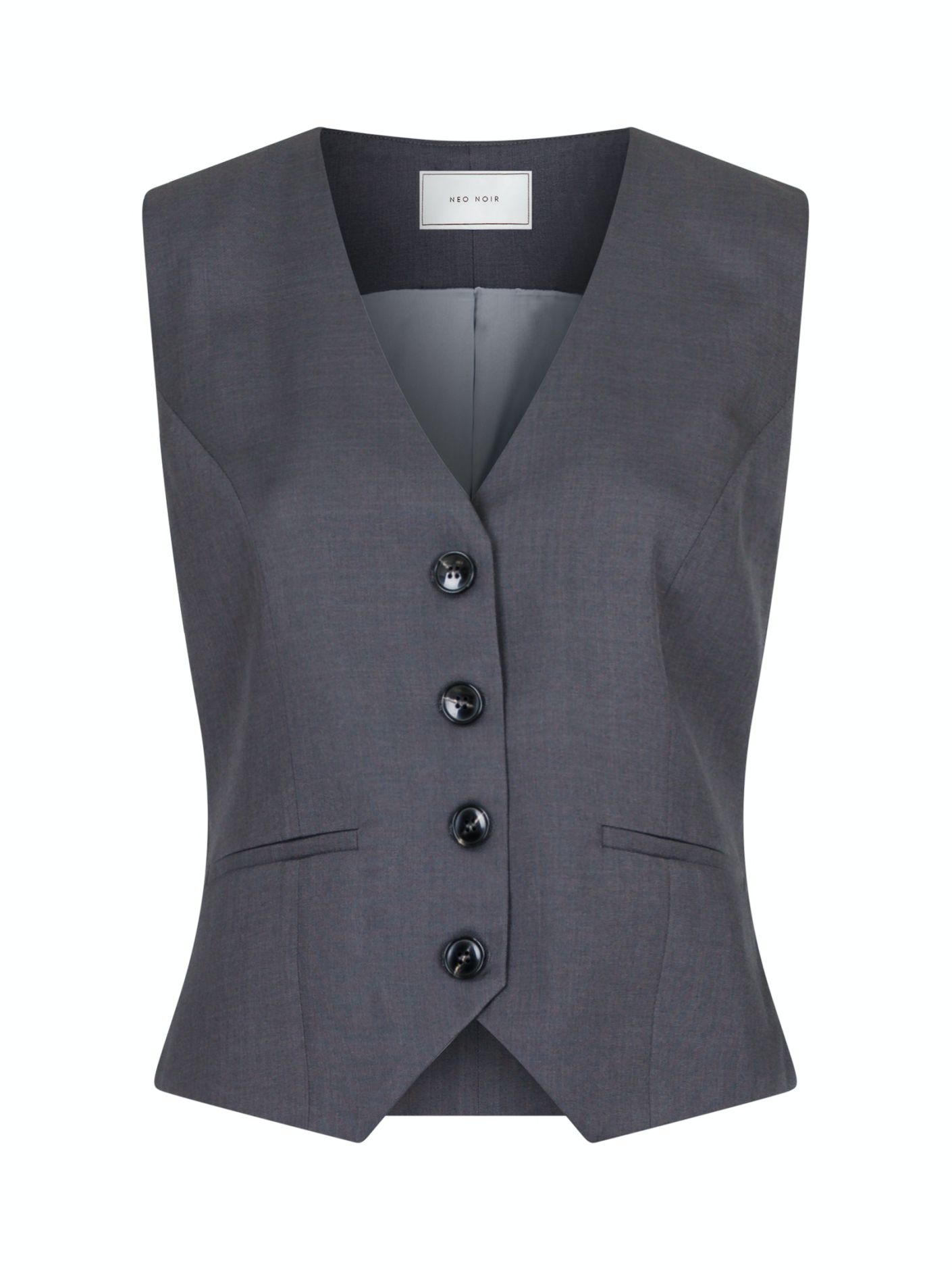 Neo Noir - Vendetta Melange Vest Dark Grey - 4