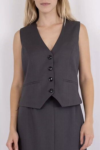 Neo Noir - Vendetta Melange Vest Dark Grey