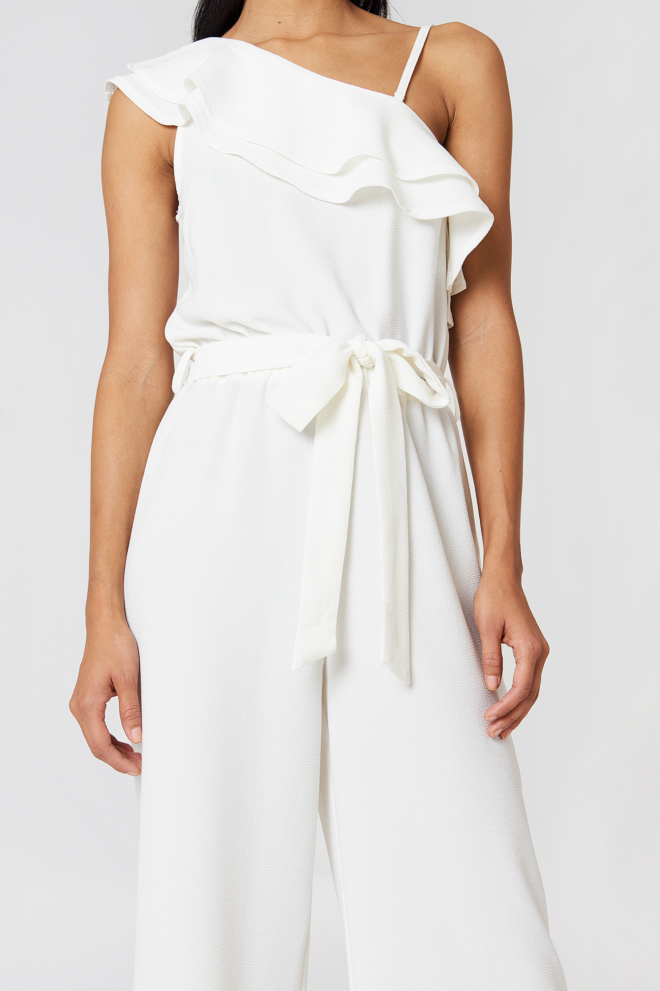 Rut & Circle  - Ofelia One Shoulder Jumpsuit White - 4