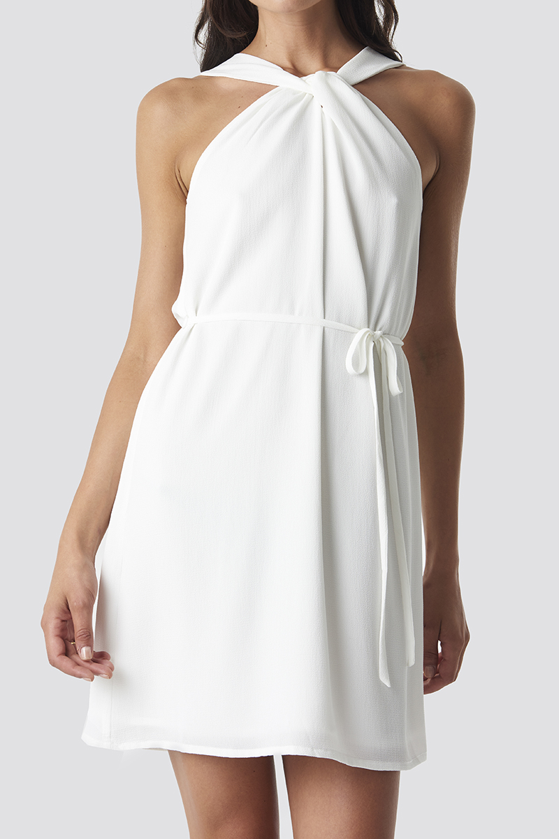 Rut & Circle  - Knot Neck Dress White