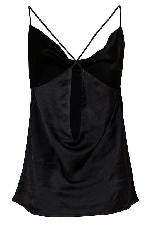 Neo Noir - Sasha Sateen Top Black
