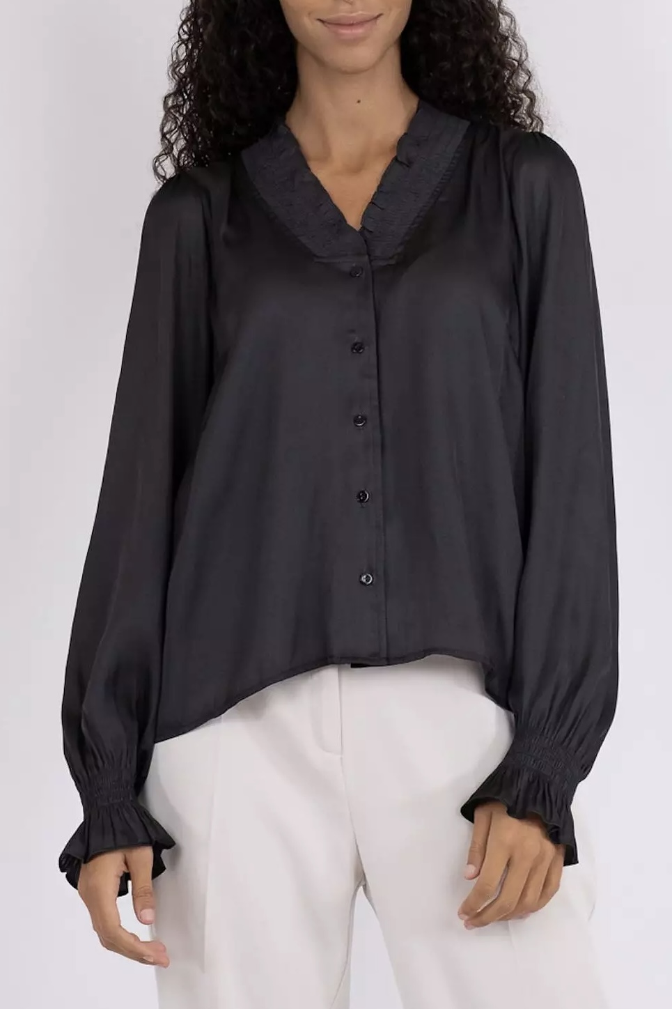 Neo Noir - Brielle Satin Blouse Black