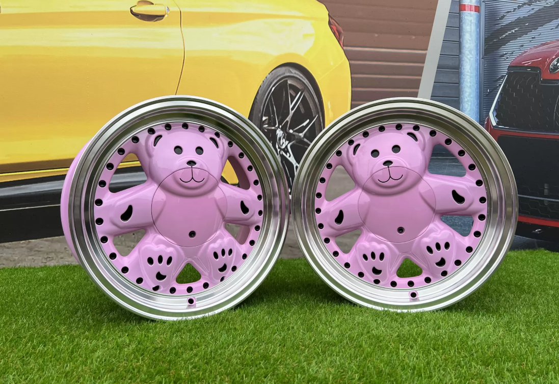 15" Teddy style Pink/polished 4x100