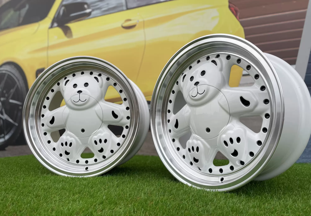 15" Teddy style White/polished 4x100 - 2
