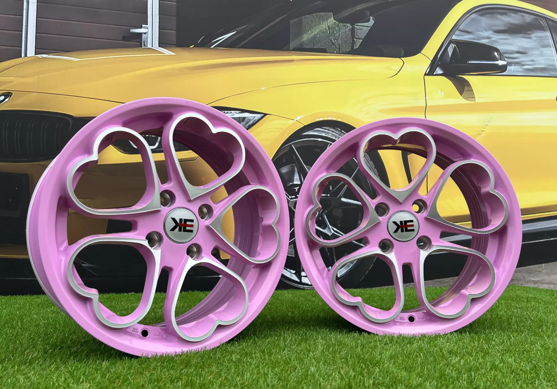 15" Heart style Pink/polished 4x100