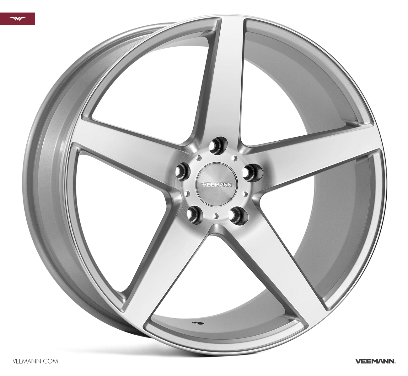 22" Veemann V-FS8 Silver/pol 5/120
