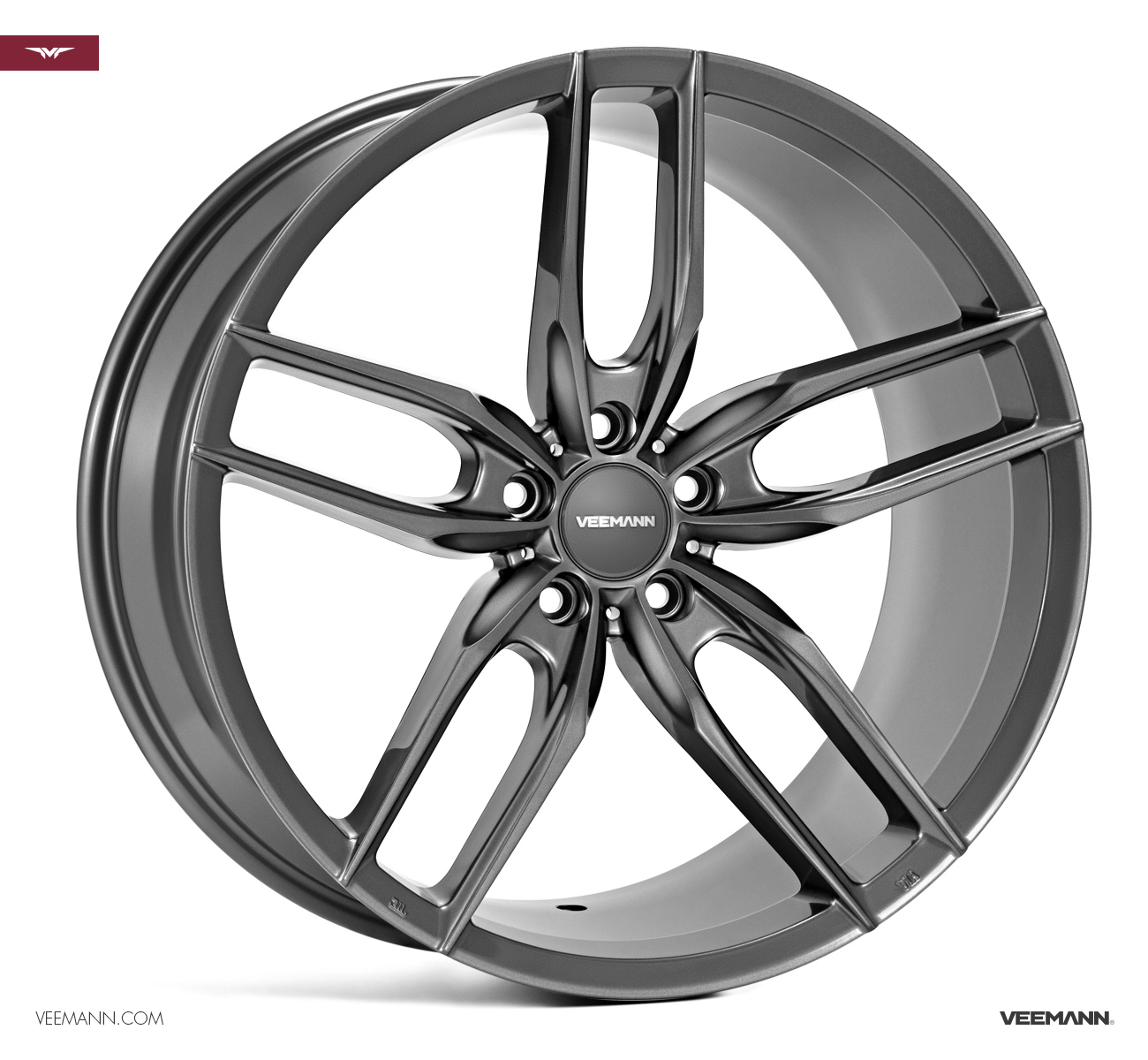 20" Veemann V-FS28 Gloss Graphite 5/120