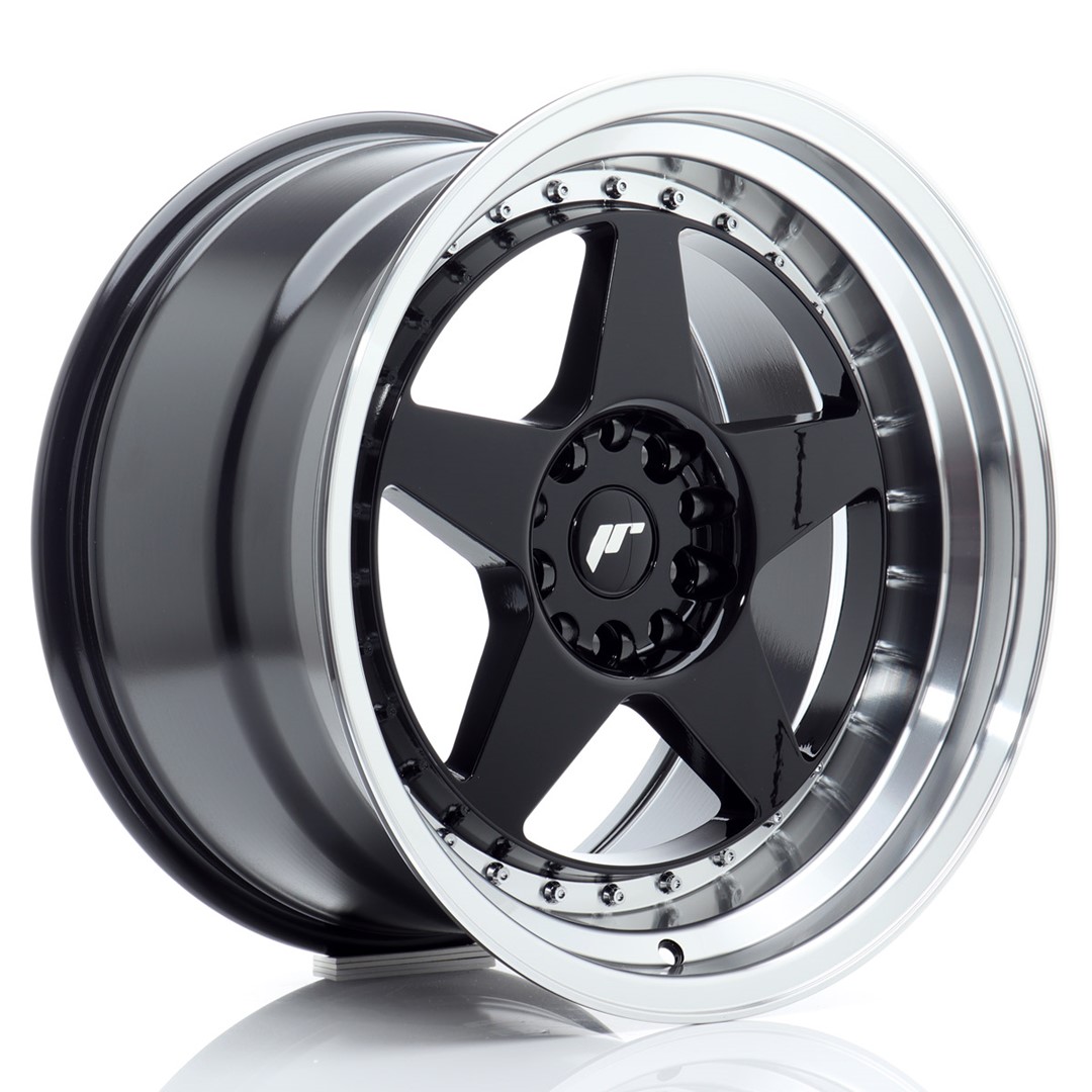 JR Wheels JR6 18x10.5 ET25 5x114.3/120 Gloss Black w/ Machined Lip