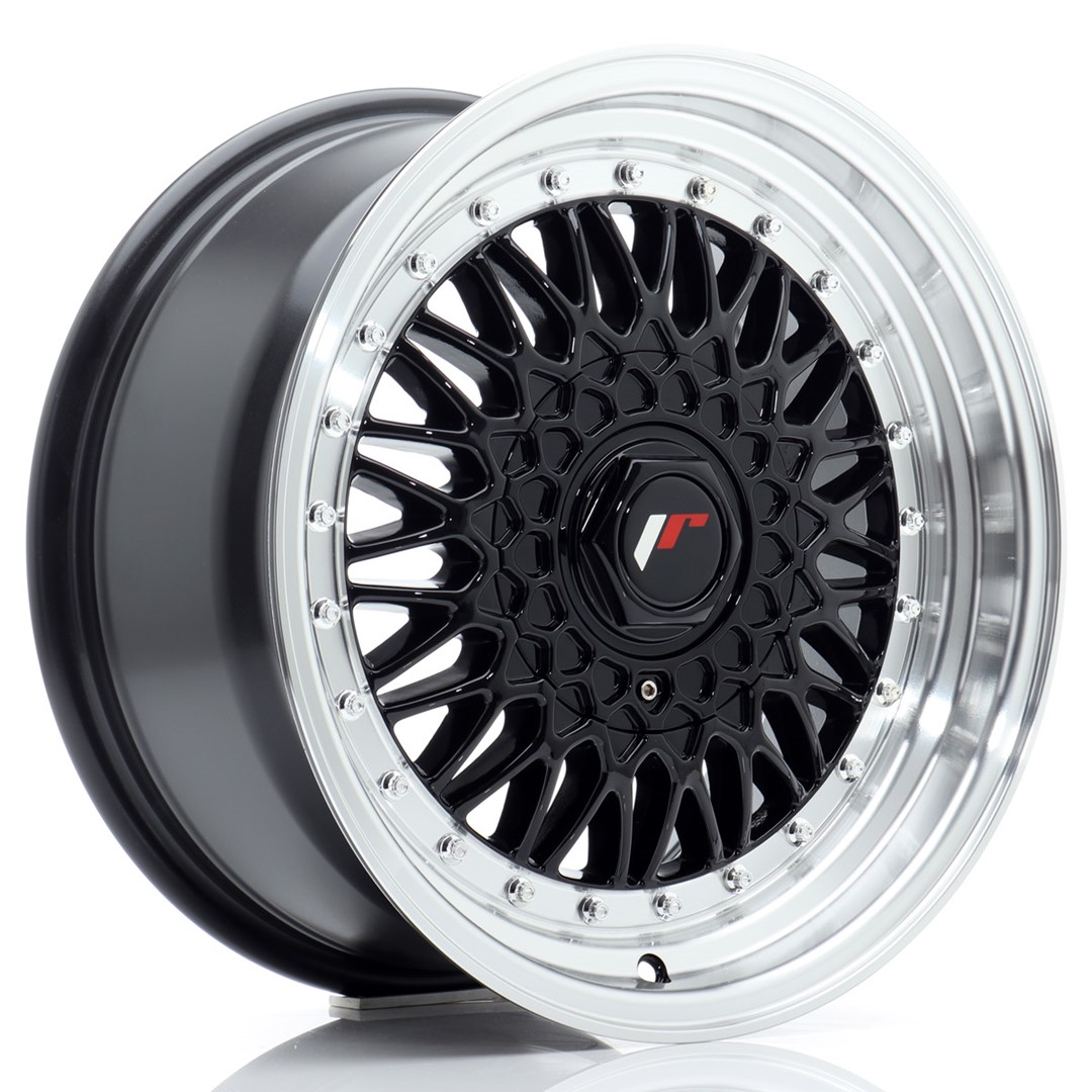 JR Wheels JR9 16x7.5 ET25 4x100/108 Gloss Black w/ Machined Lip
