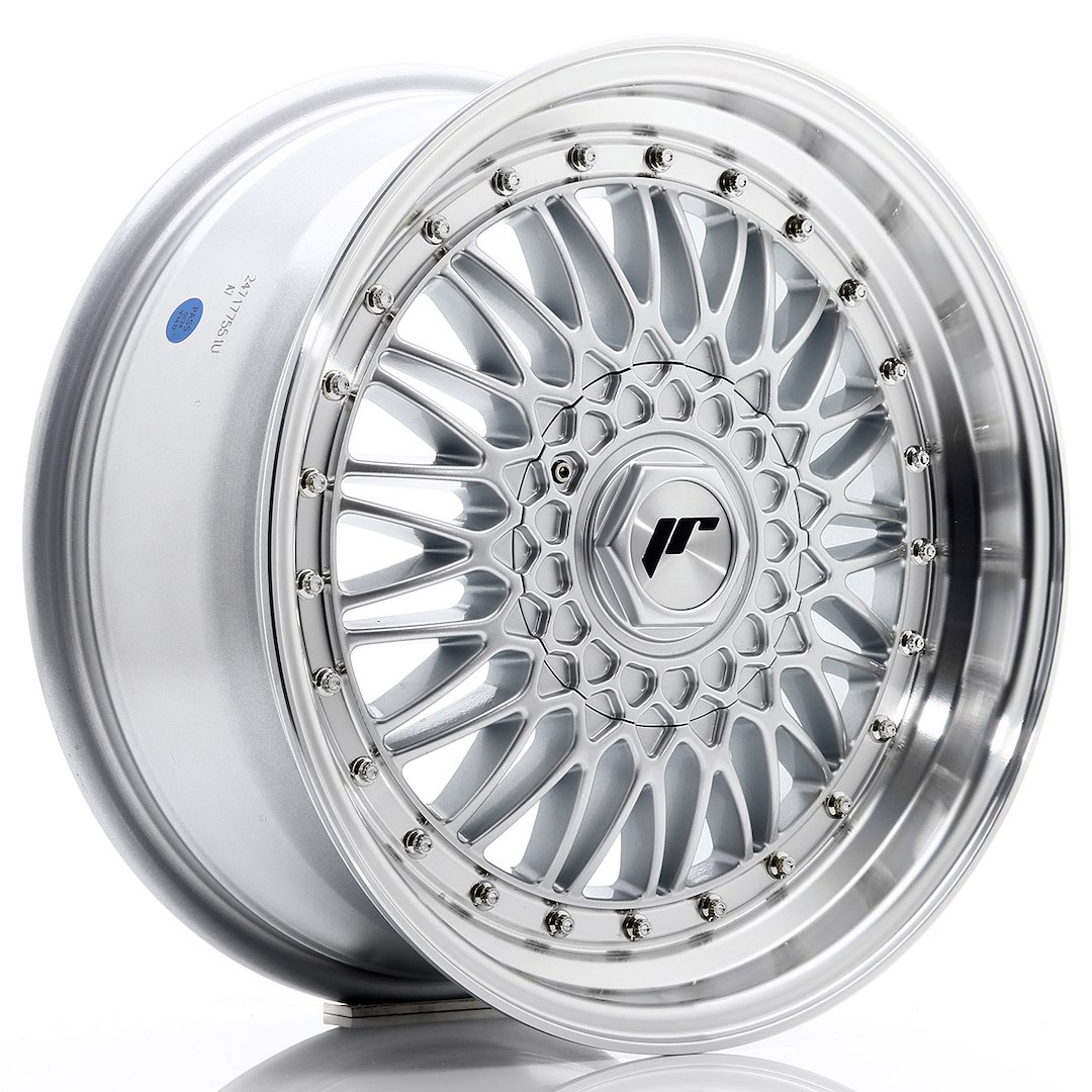 JR Wheels JR9 17x7.5 ET20 4x100/108 Silver w/ Machined Lip+Silver Rivets