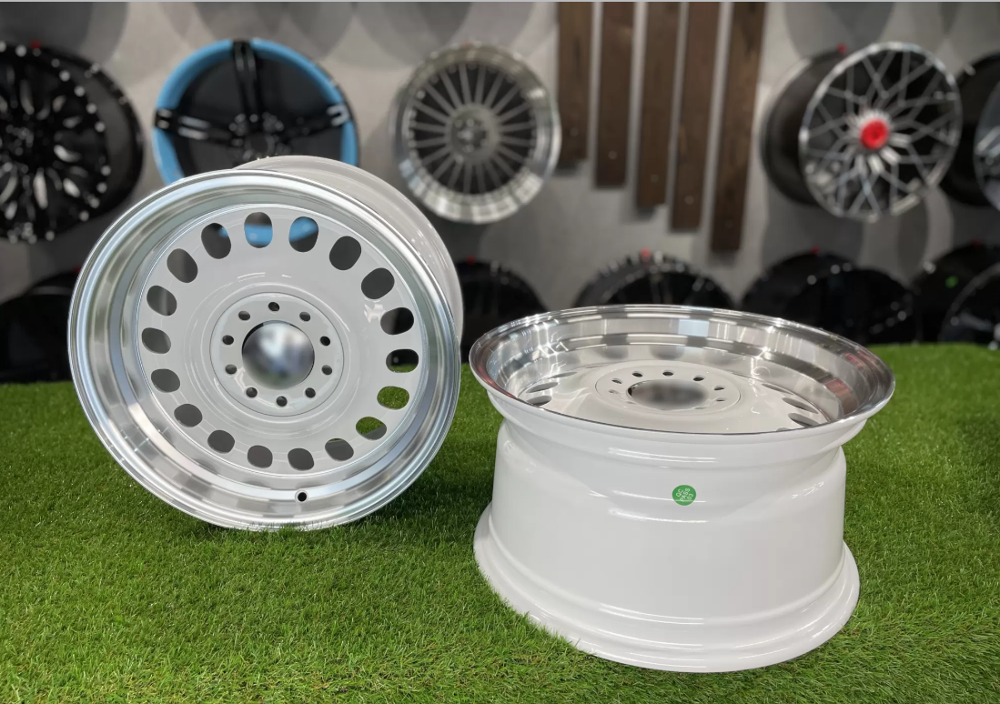 15" Oldschool steel style White/polished 4x100 5x100 - 3