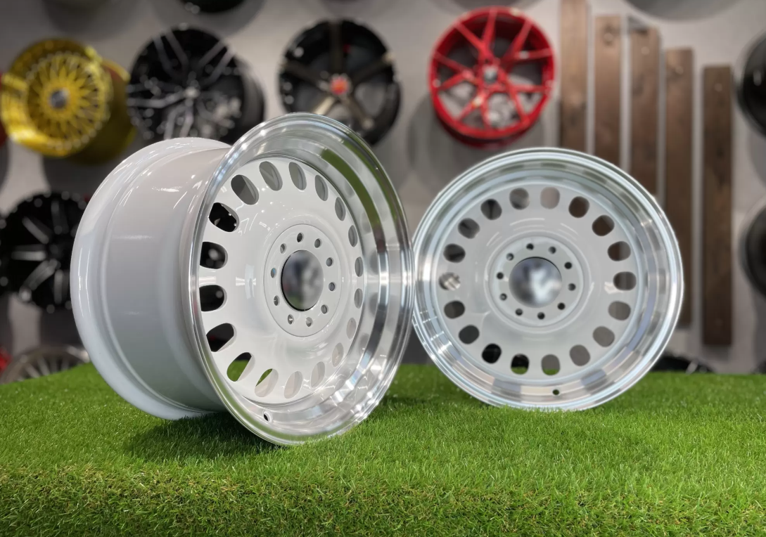 15" Oldschool steel style White/polished 4x100 5x100 - 2