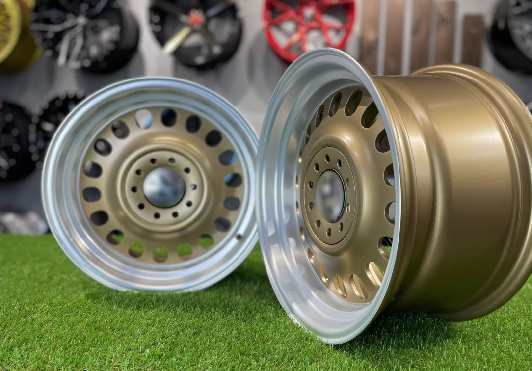 15" Oldschool steel style Matt bronze/polished 4x100 5x100 - 2