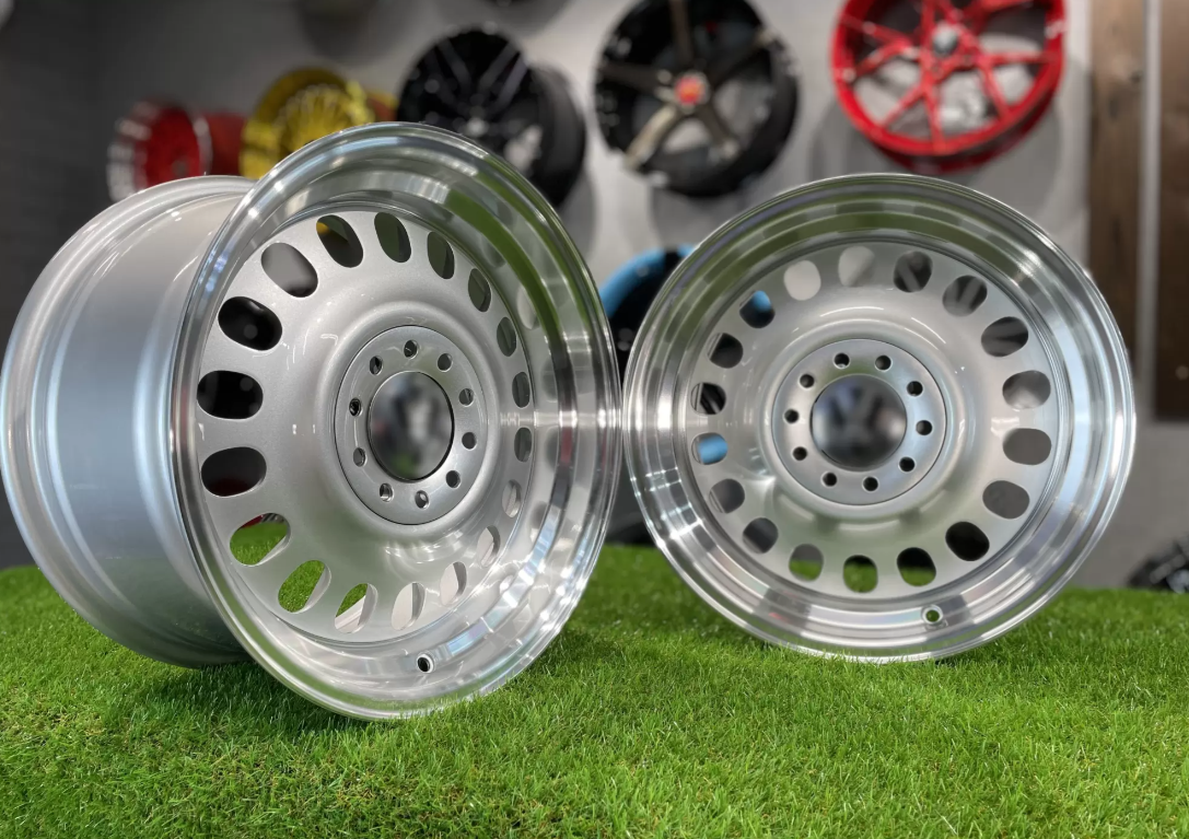 15" Oldschool steel style Silver/polished 4x100 5x100 - 2