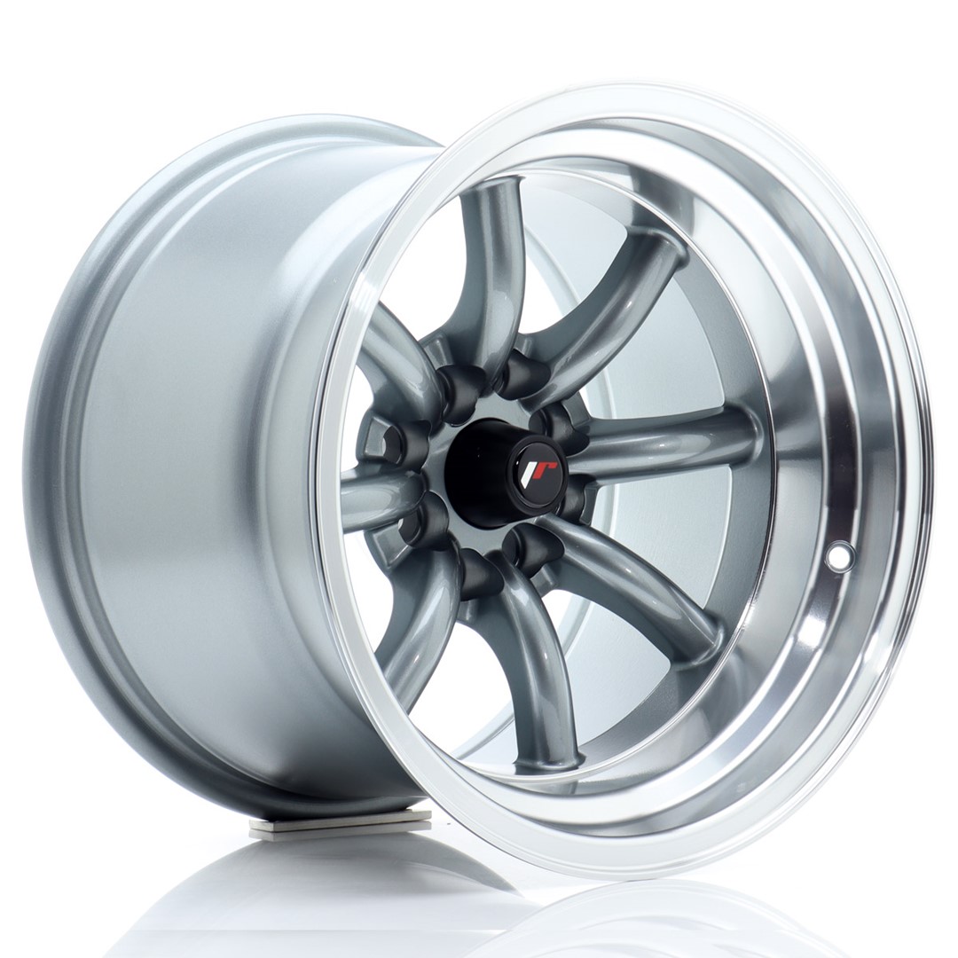 JR Wheels JR19 15x10.5 ET-32 4x100/114 Gun Metal w/ Machined Lip