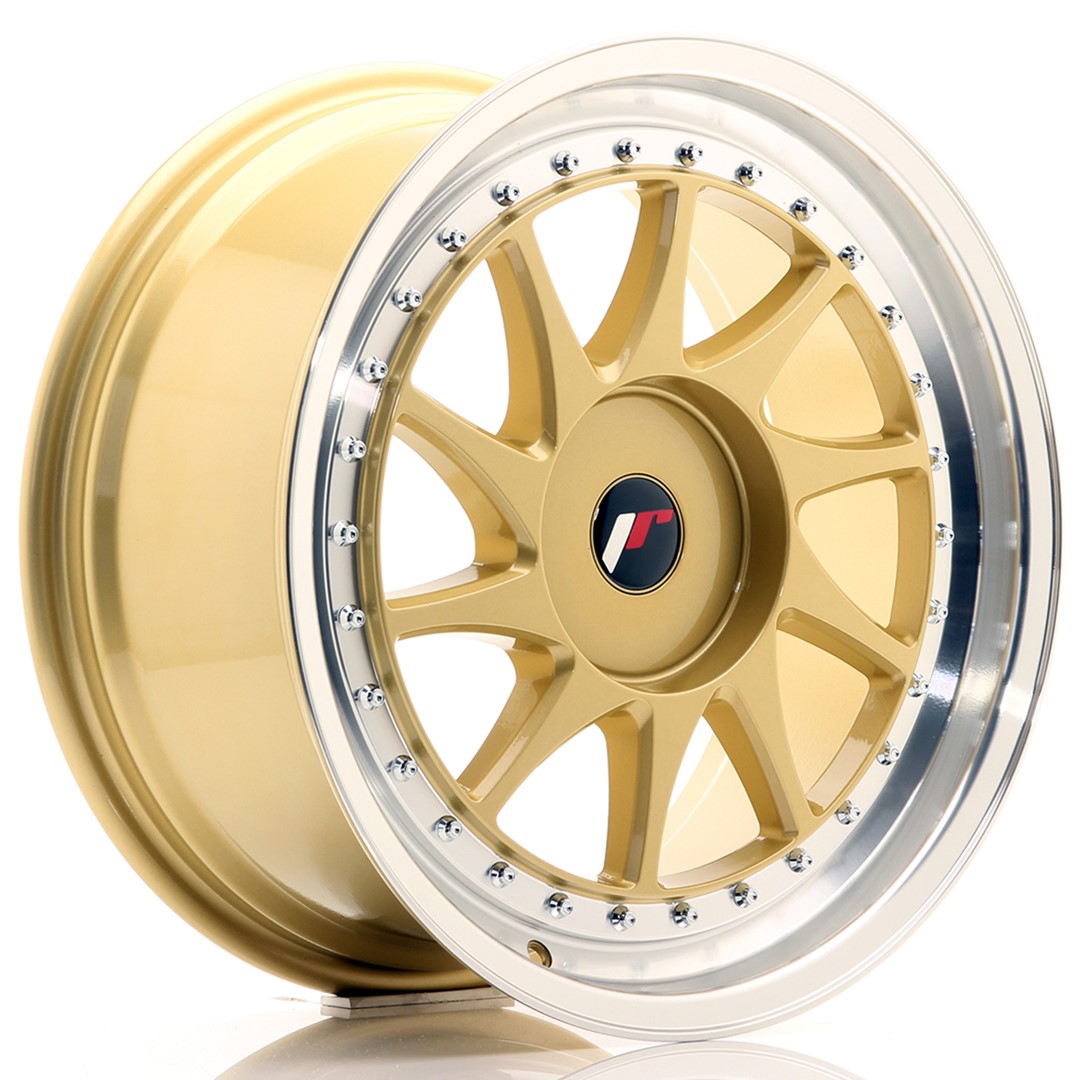 JR Wheels JR26 18x8.5 ET35-40 BLANK Gold w/ Machined Lip