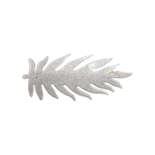 Pico Leafy Hårspänne Silver, Glitter