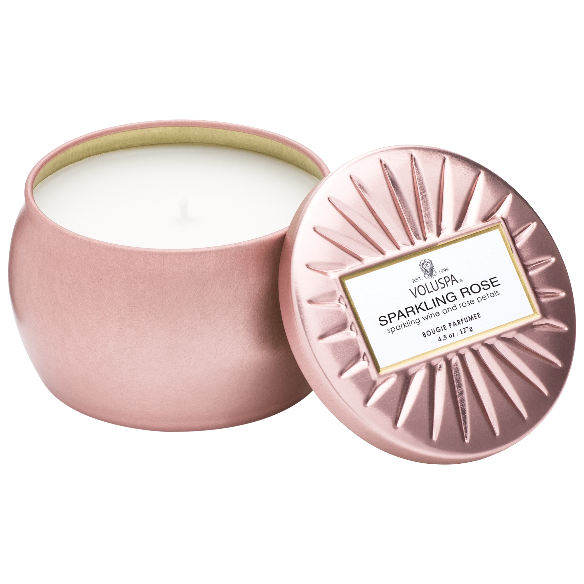 Voluspa, SPARKLING ROSE PETITE TIN CANDLE